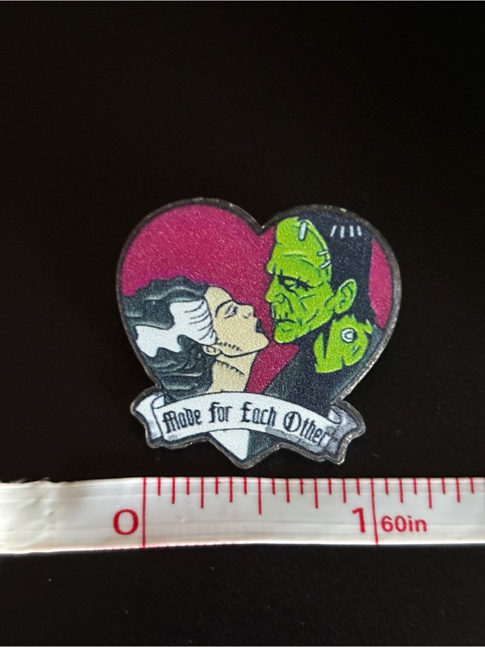 Frankenstein Made For Each Other Heart Pin
